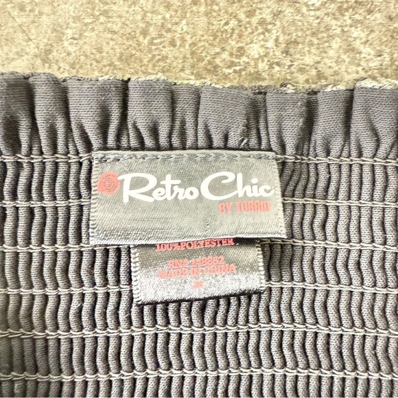 Torrid Retro Chic Black/Silver Metallic Floral Tulle Sleeveless Dress Size 26 - Picture 9 of 9